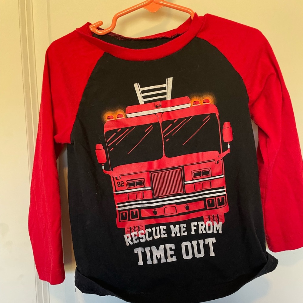 Fire truck graphic top